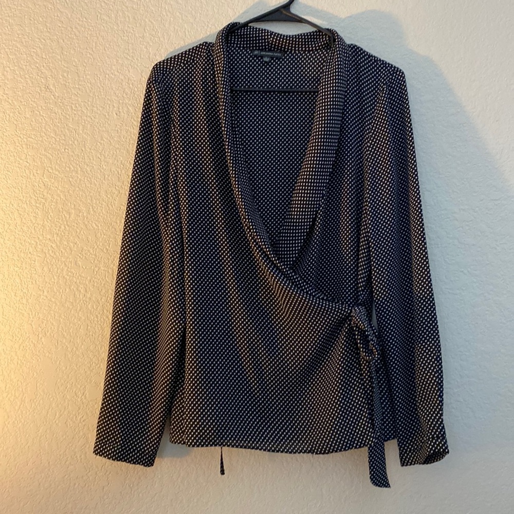 Adrianna Papell Polka Dot Wrap Top